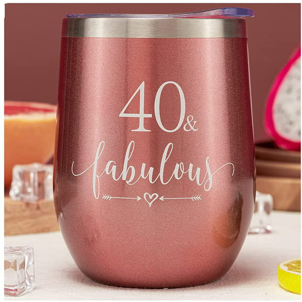 Wife Funny Gifts for Mom Is You 40 Wine Cup Gifts Vacuum Insulated Tumbler with Keychain Glitter 12oz 40th Birthday Gifts for Women Her Sisters Friends 40 Year Old Party Decorations 